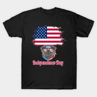 bull dog 4th of July great again 4th of july happy independence day , flag USA T-Shirt